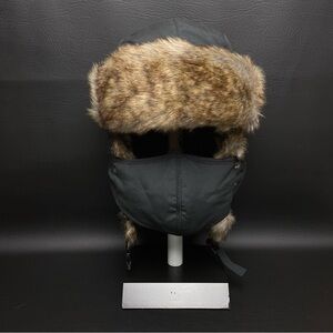 Winter Fur Ear Flap Hat Trapper Chic Russian Trooper Ski Cap Face Mask